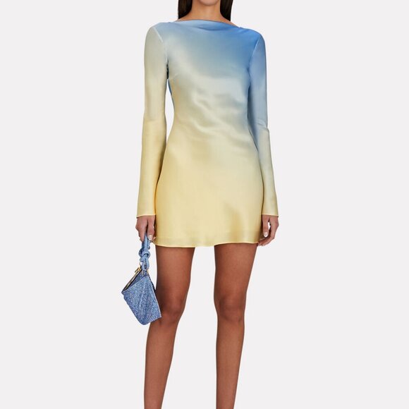 Cult Gaia Milla Embellished Ombré Satin Mini Dress - Picture 1 of 10